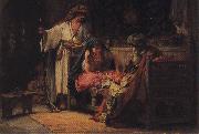 Frederick Arthur Bridgman A Challenging Moment. oil painting on canvas